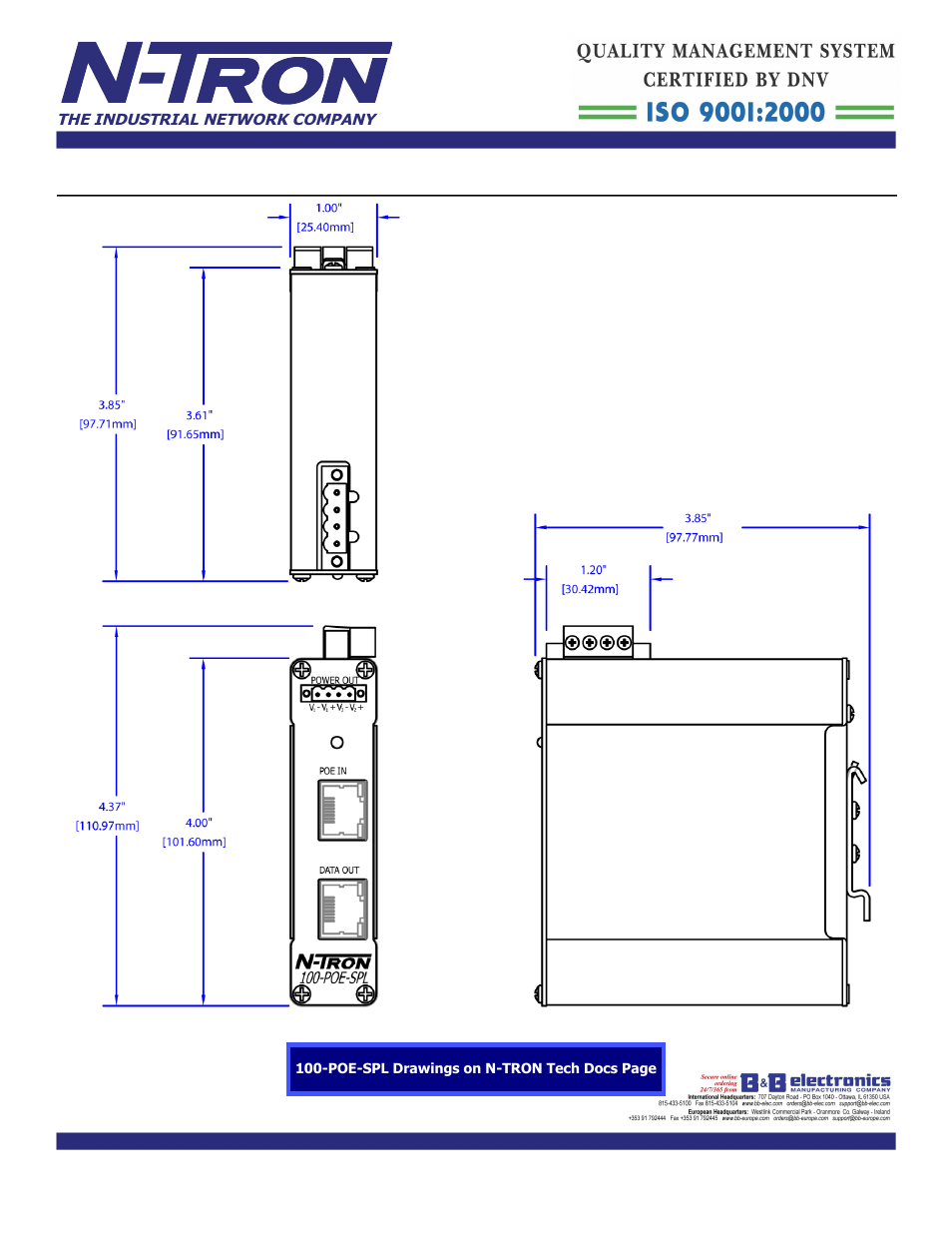 B&B Electronics 100-POE-SPL-12 - Datasheet User Manual | Page 2 / 2