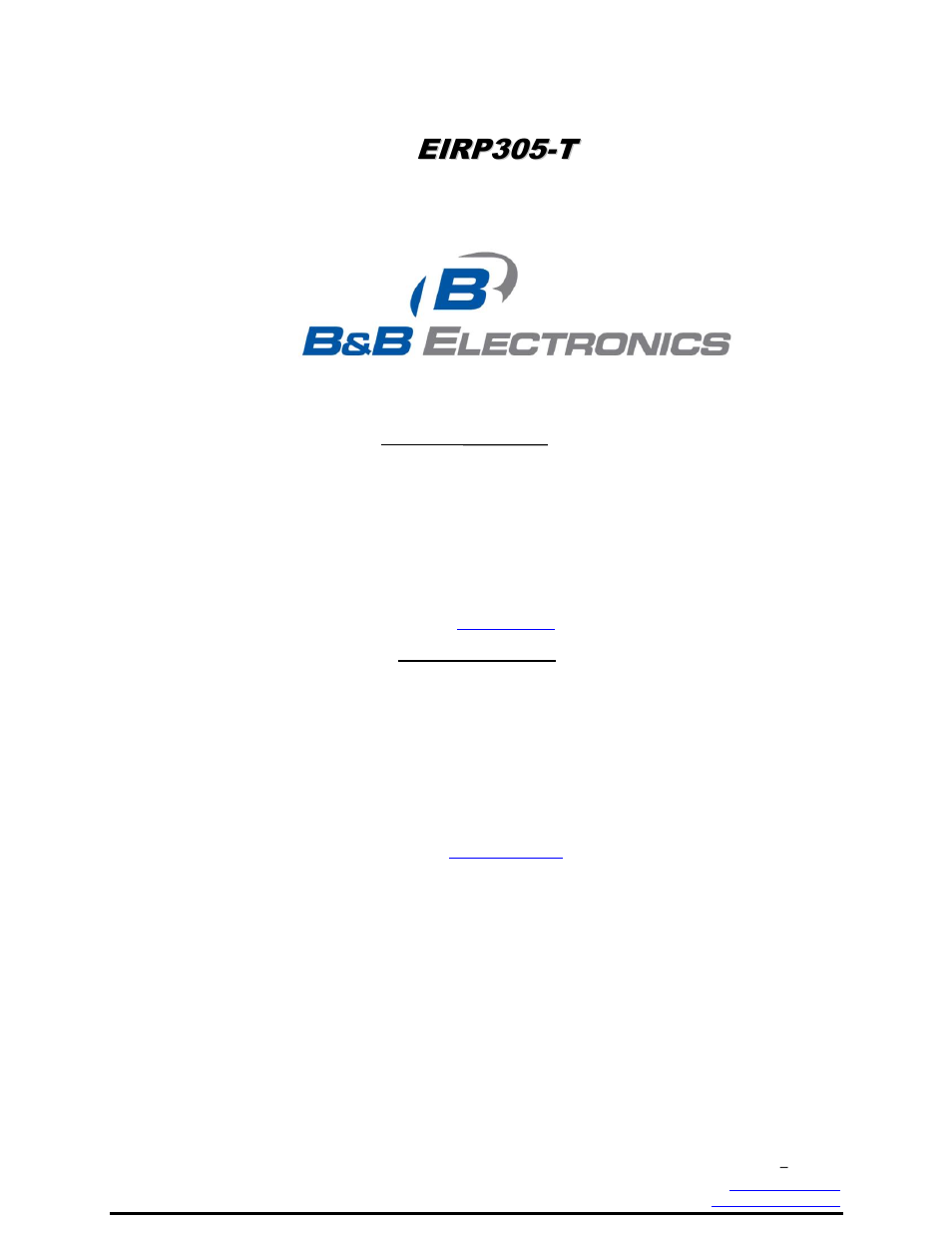 B&B Electronics EIRP305-T - Manual User Manual | Page 2 / 19