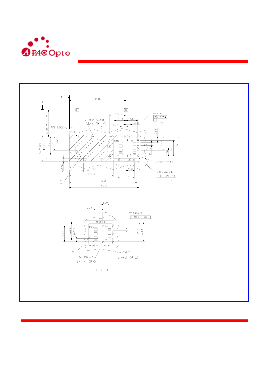 Sfp host board mechanical layout | B&B Electronics SFP-1000LX-S-10KM-T - Datasheet User Manual | Page 6 / 9