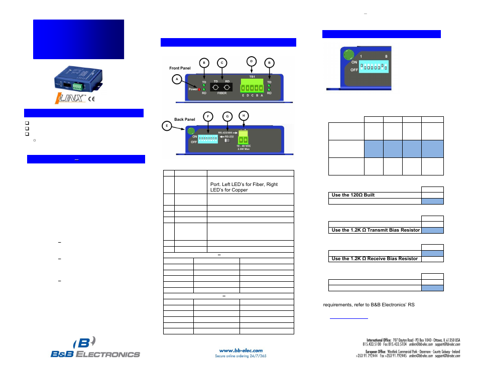 B&B Electronics FOSTCDRI-PH-SC - Quick Start Guide User Manual | 2 pages