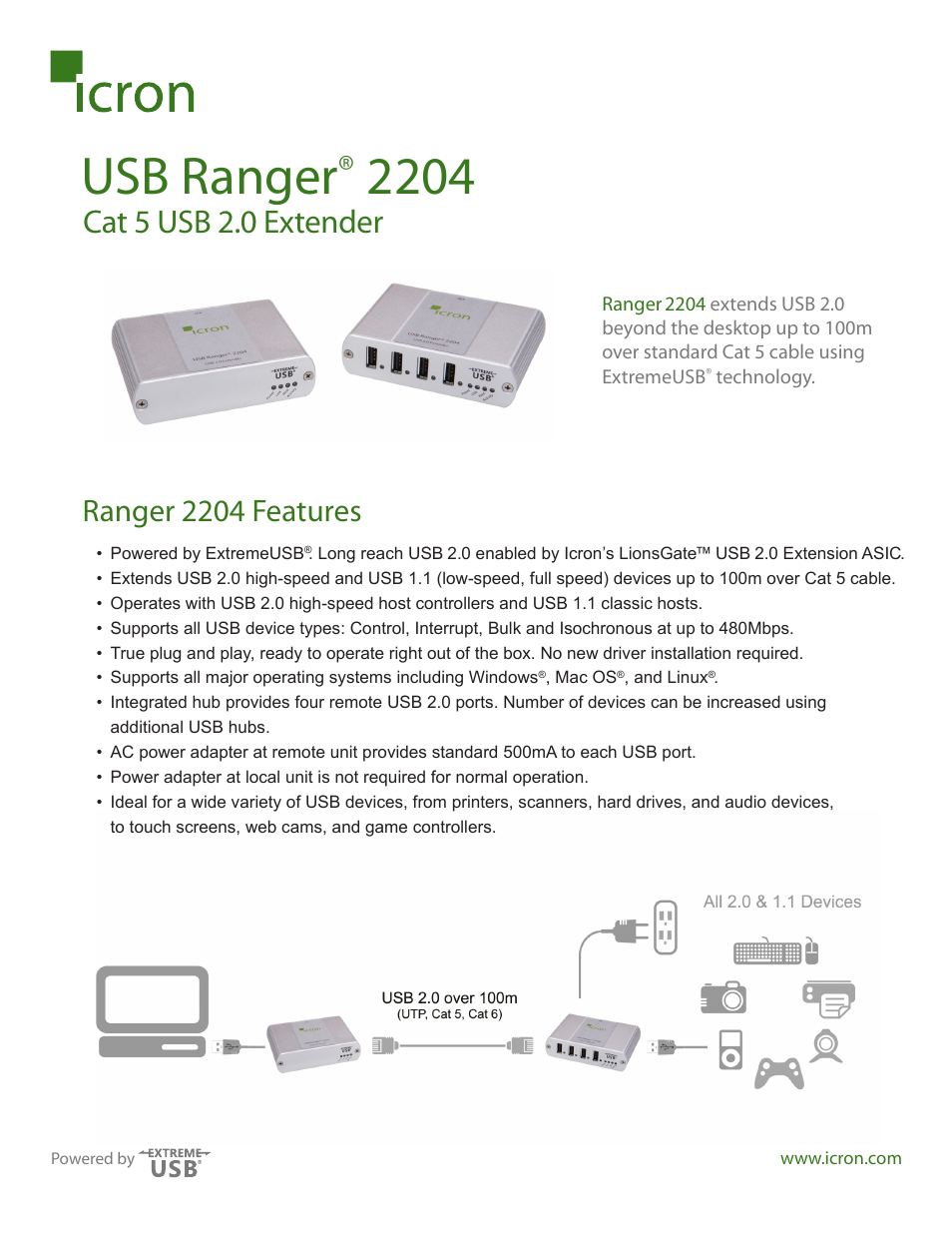 Icron Ranger 2204 User Manual | 2 pages