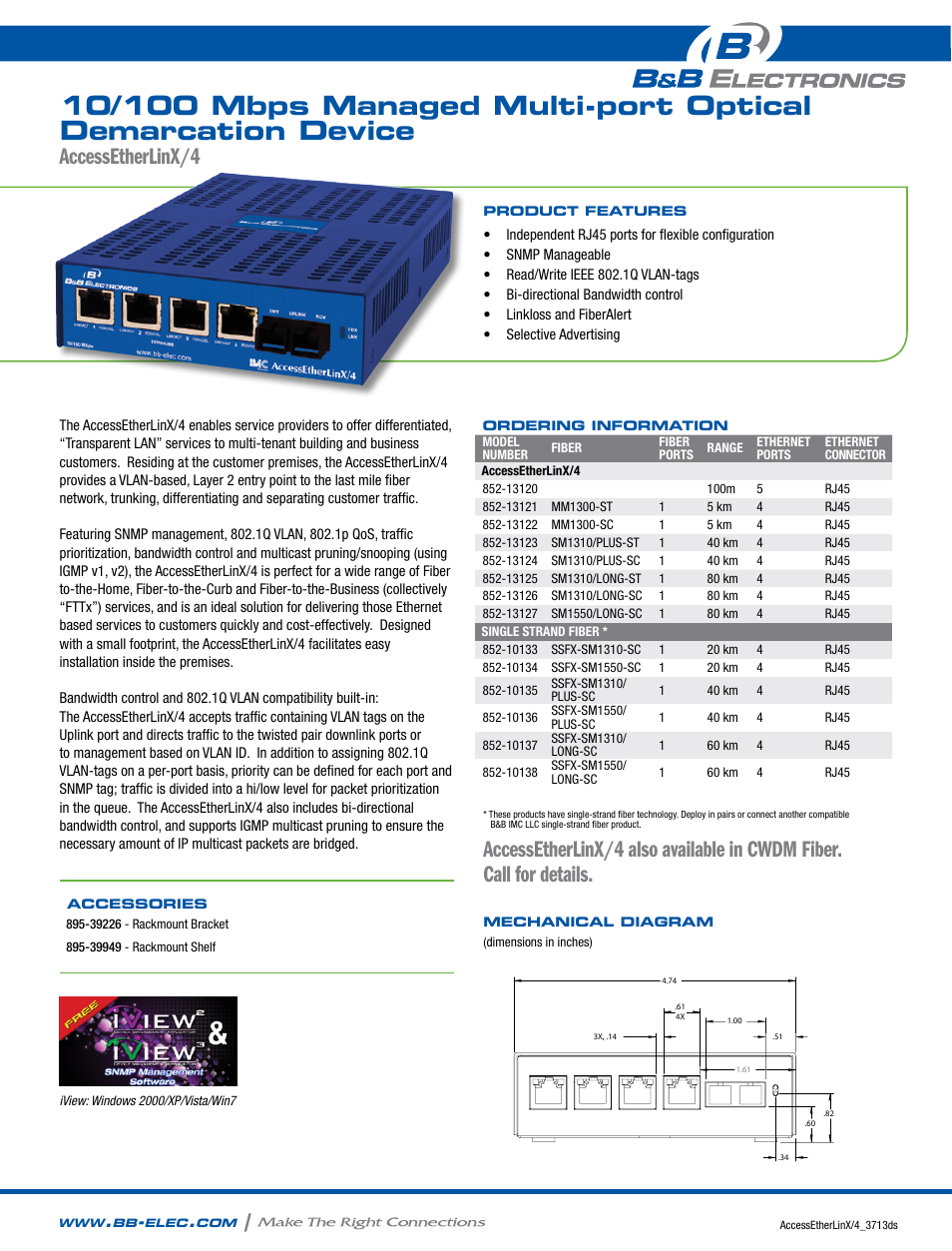 B&B Electronics 852-13120--27 - Datasheet User Manual | 2 pages