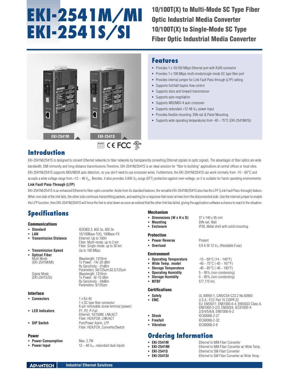 B&B Electronics EKI-2541S_SI - Datasheet User Manual | 1 page