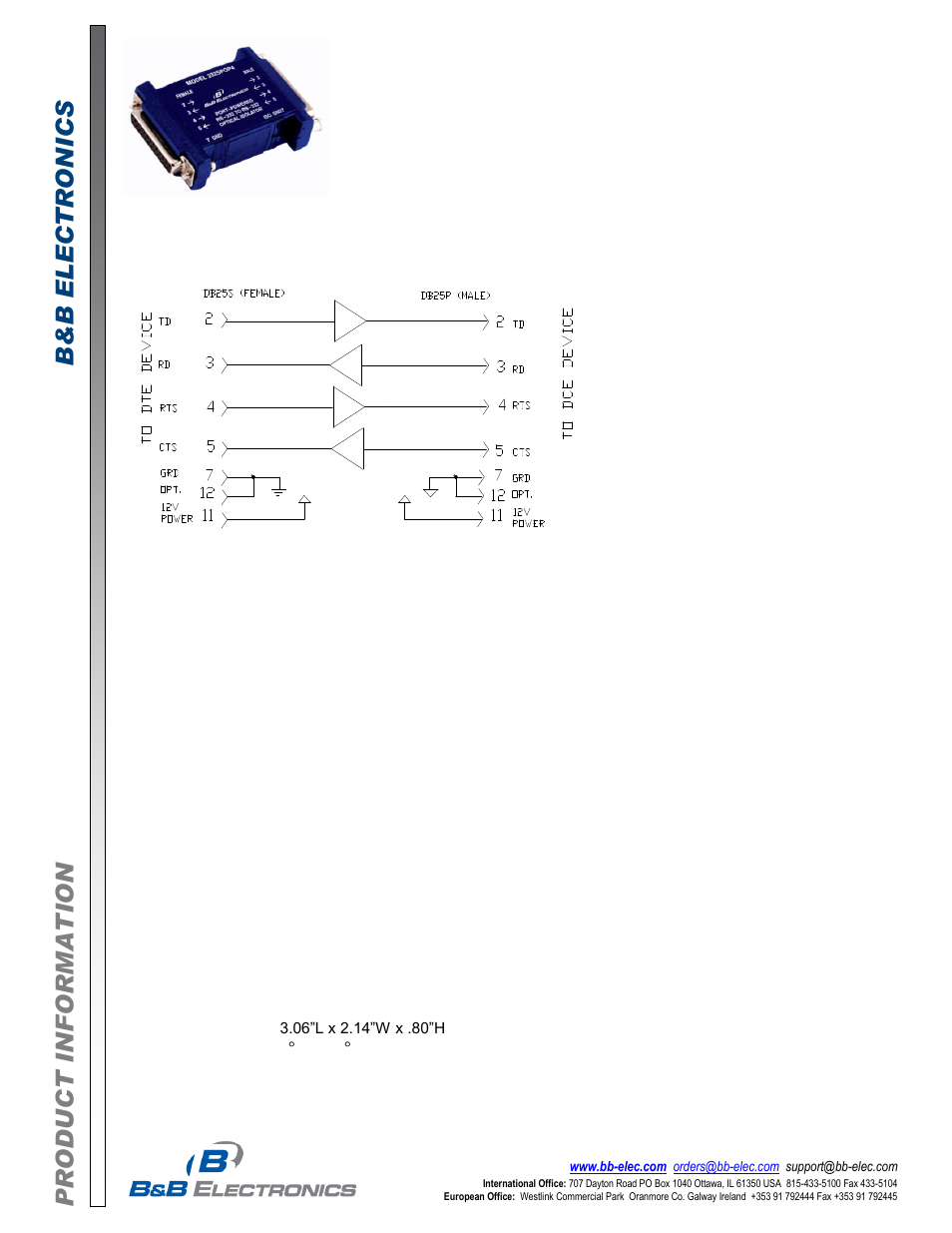 B&B Electronics 232SPOP4 - Datasheet User Manual | 2 pages