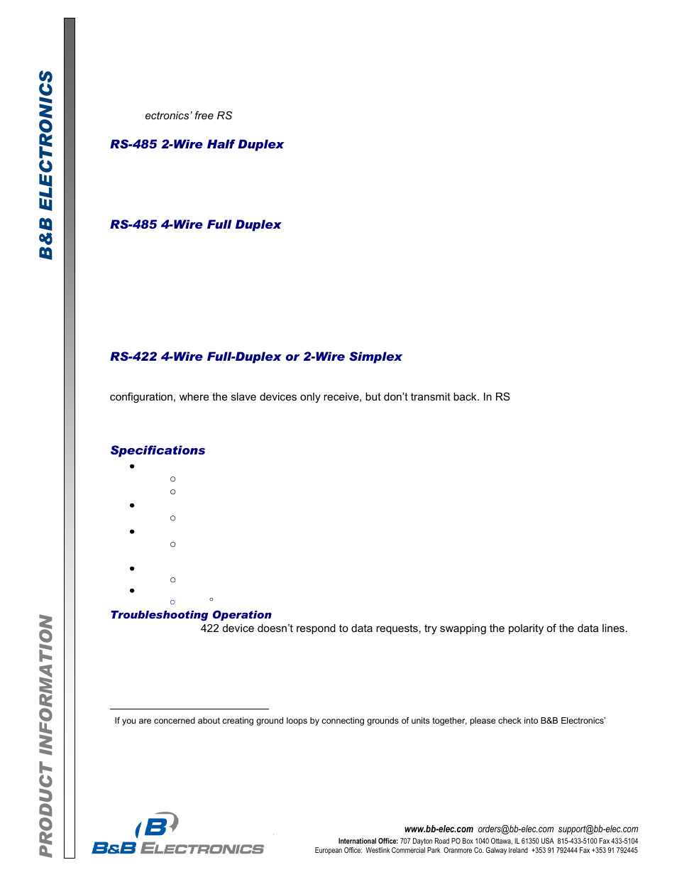 B&B Electronics 4WSD9TB - Datasheet User Manual | Page 4 / 5