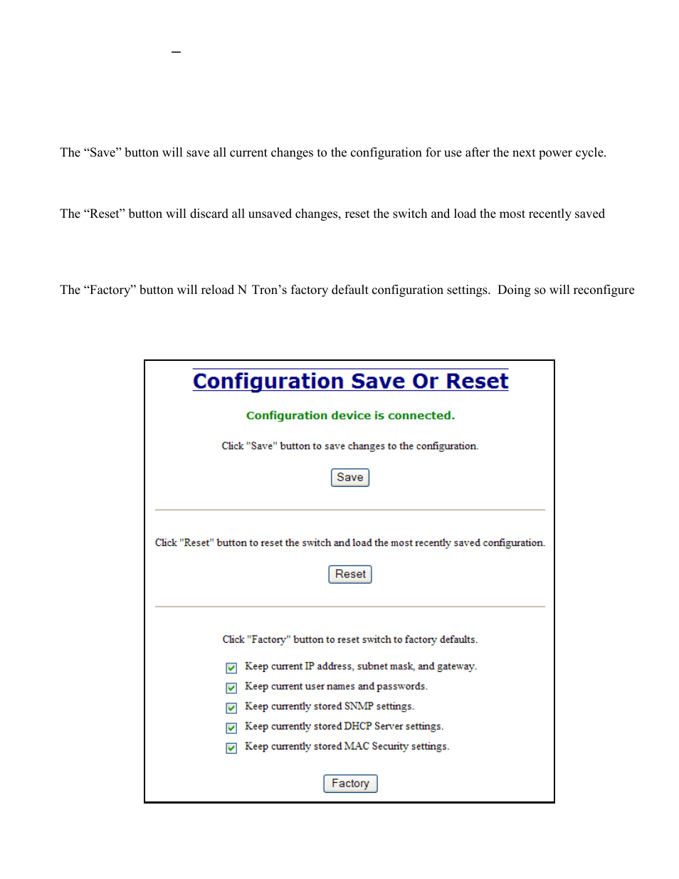 Configuration – save or reset | B&B Electronics 7506GX2-SX - Manual User Manual | Page 112 / 158