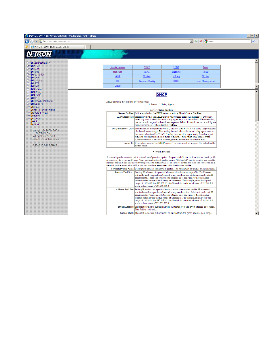 Help – dhcp | B&B Electronics 7506GX2-SX - Manual User Manual | Page 116 / 158