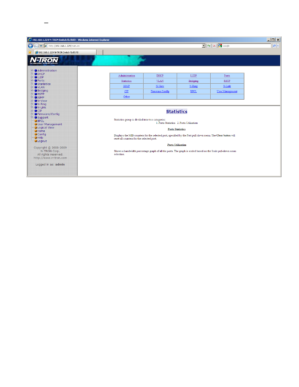 Help – statistics | B&B Electronics 7506GX2-SX - Manual User Manual | Page 119 / 158