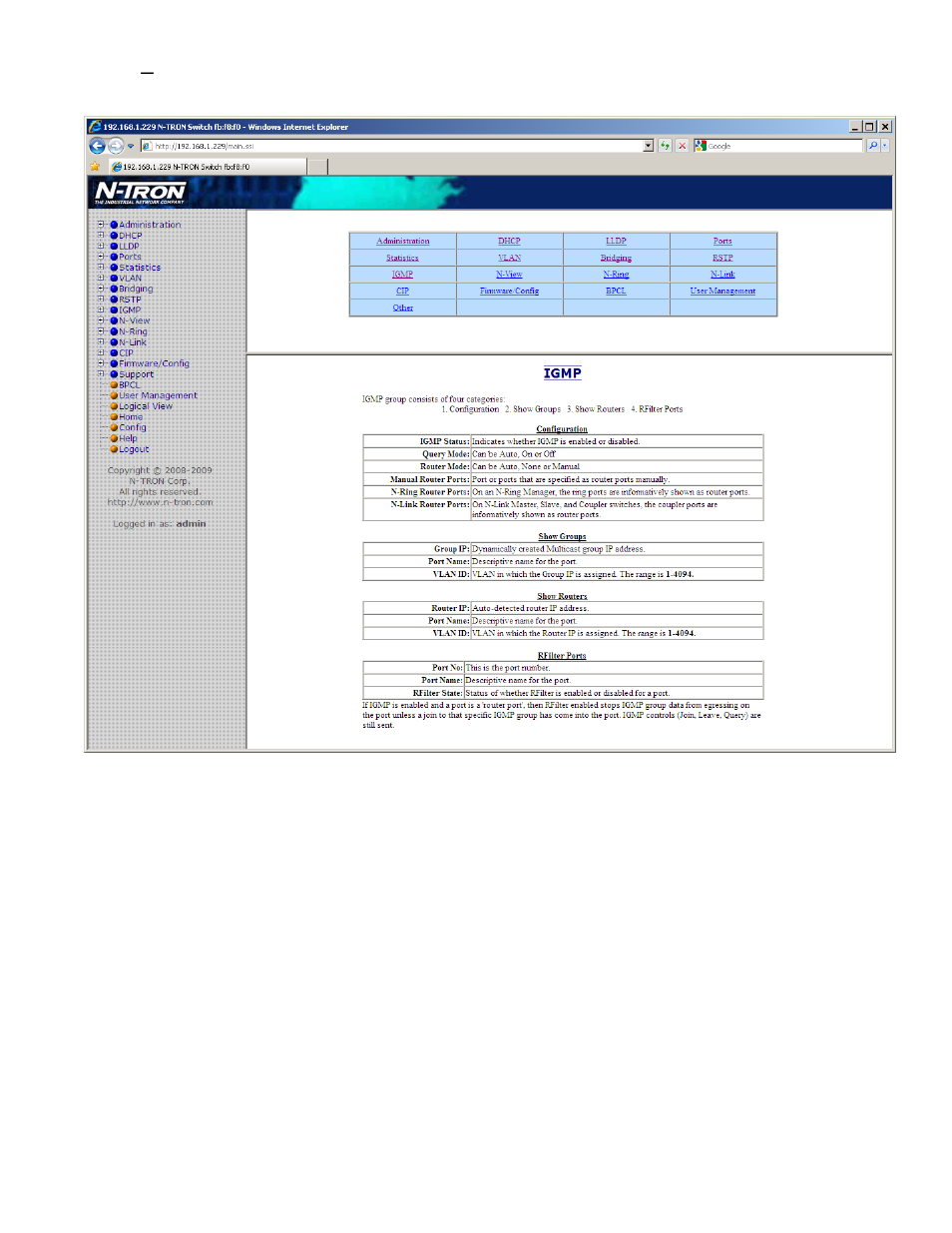 Help – igmp | B&B Electronics 7506GX2-SX - Manual User Manual | Page 123 / 158