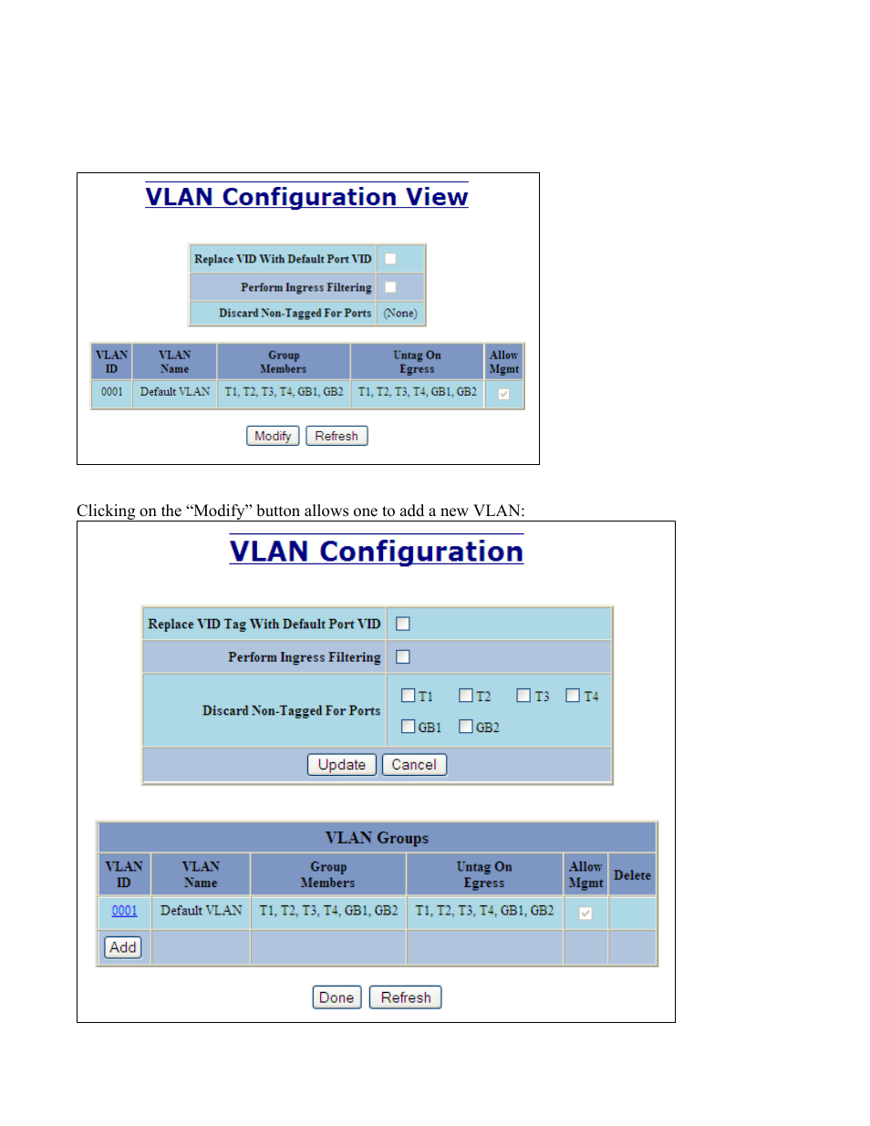 Vlan addition and deletion example | B&B Electronics 7506GX2-SX - Manual User Manual | Page 145 / 158