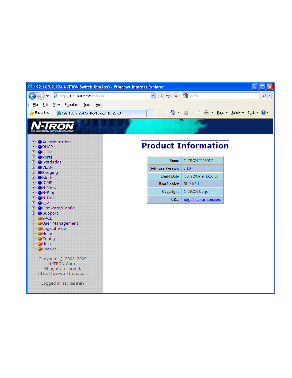 Web management - home | B&B Electronics 7506GX2-SX - Manual User Manual | Page 25 / 158