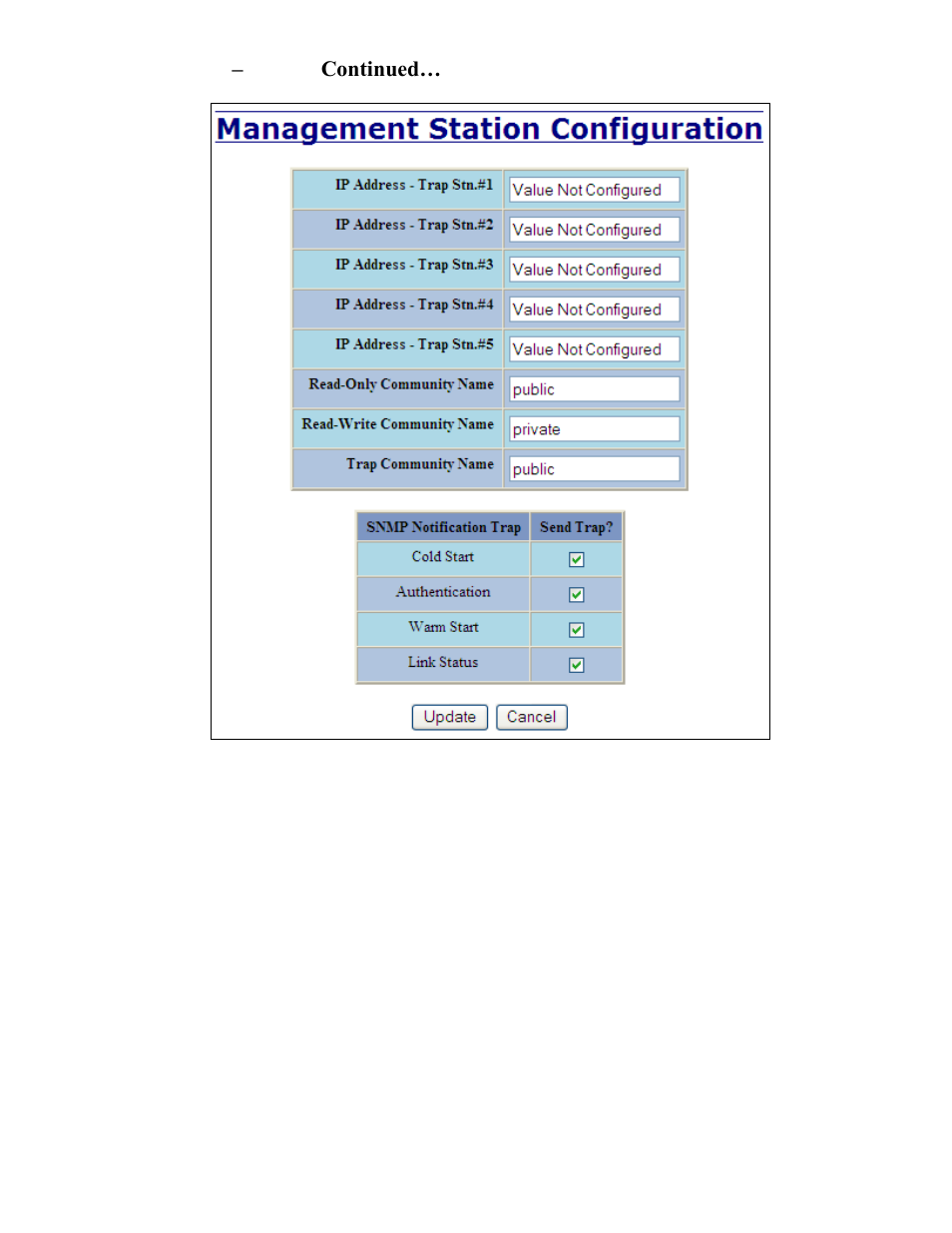 Administration – snmp, continued | B&B Electronics 7506GX2-SX - Manual User Manual | Page 33 / 158