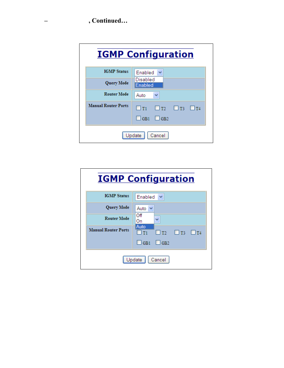Igmp – configuration, continued | B&B Electronics 7506GX2-SX - Manual User Manual | Page 76 / 158