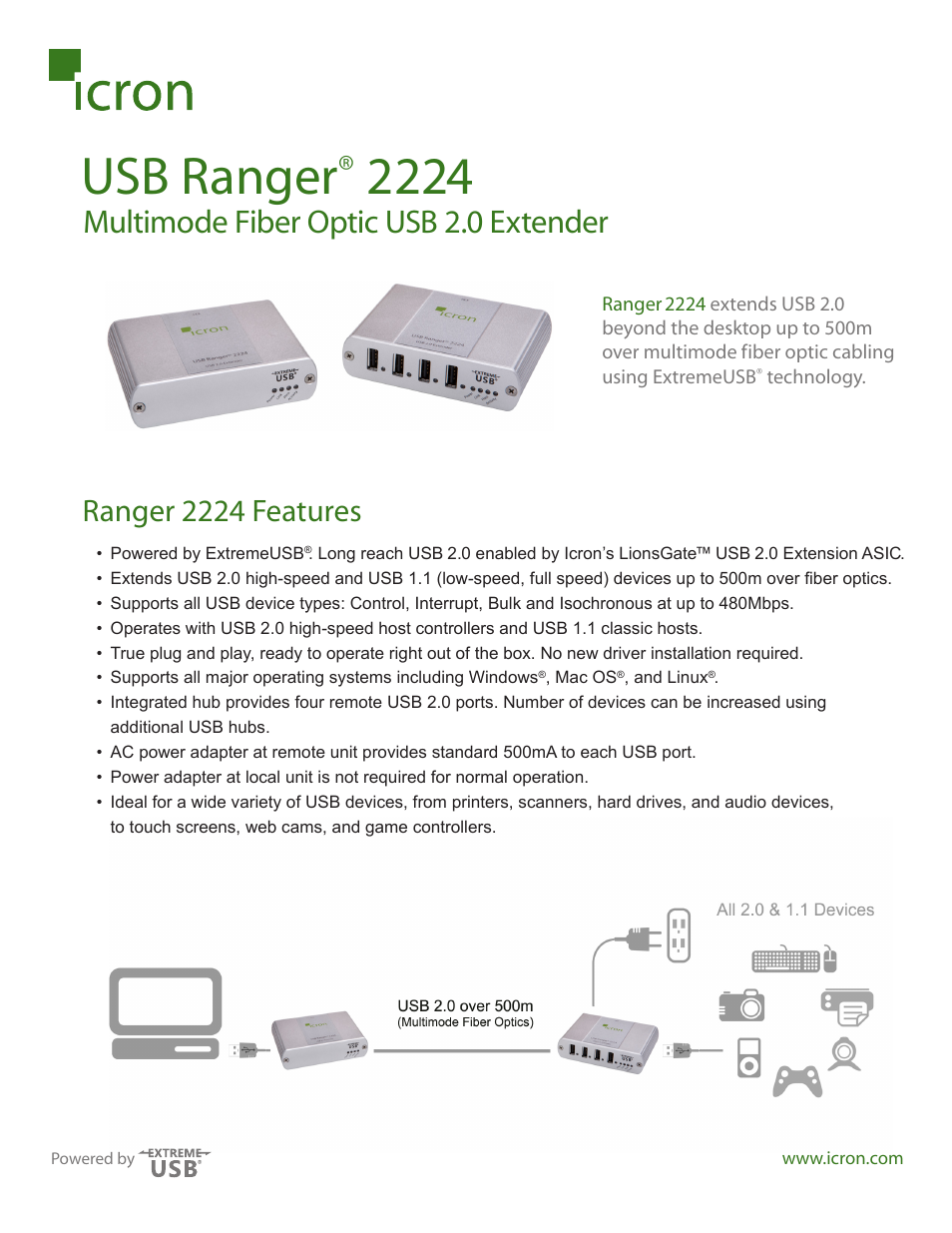 Icron Ranger 2224 User Manual | 2 pages