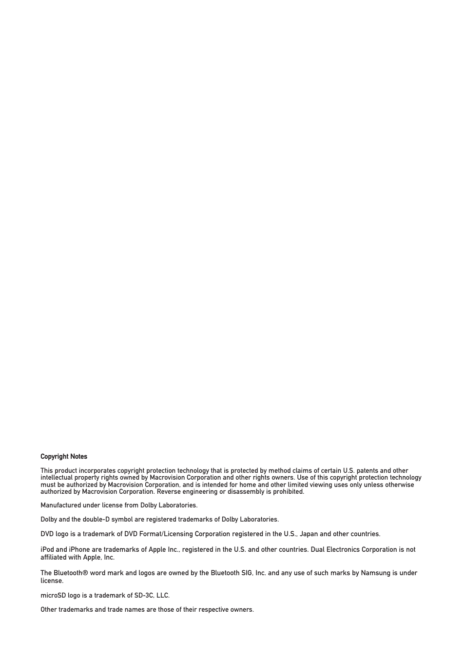 Dual Electronics XDVD1265BT User Manual | Page 2 / 36