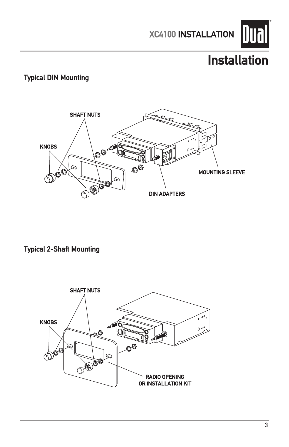 Installation | Dual Electronics XC4100 User Manual | Page 3 / 8