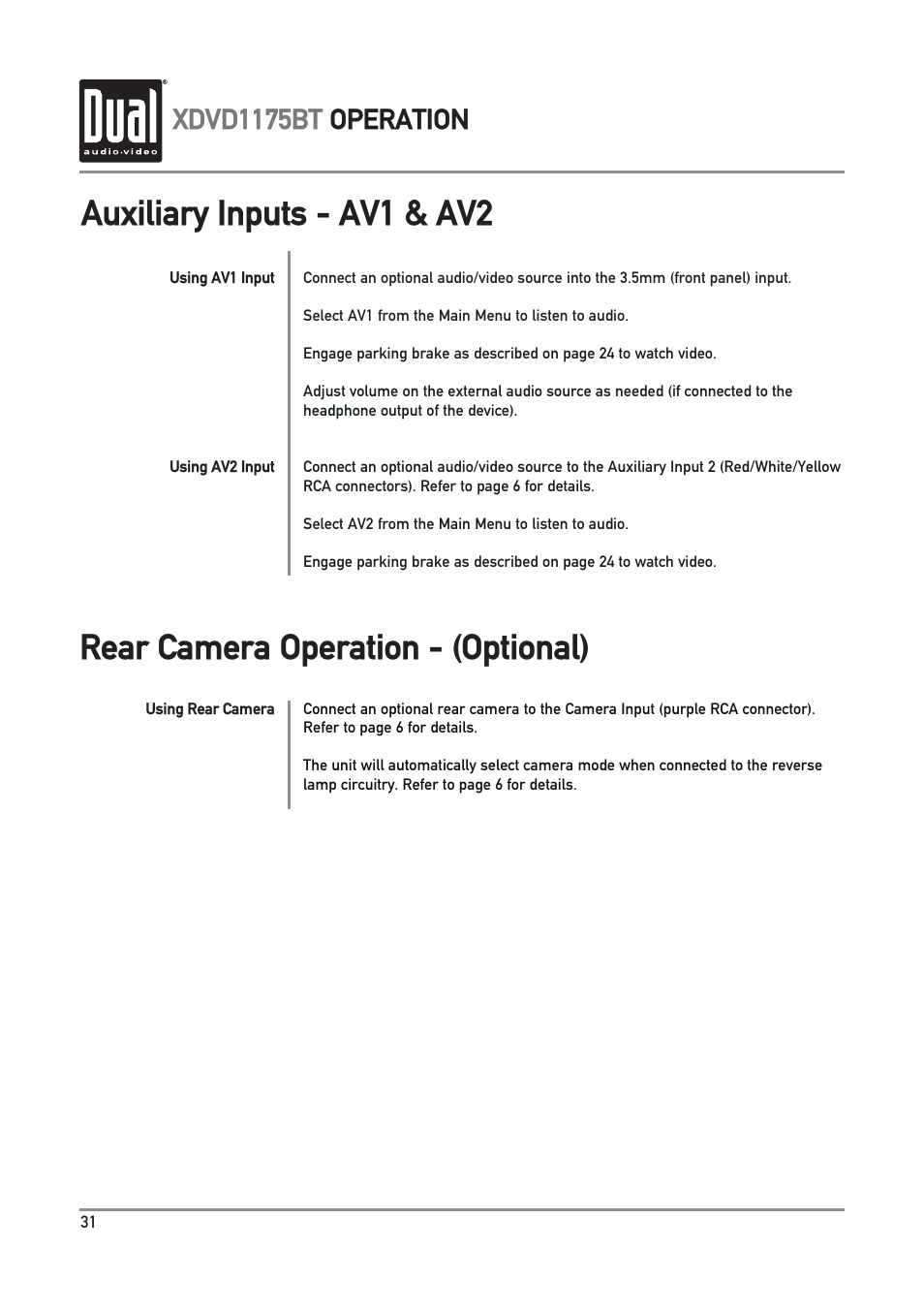 Xdvd1175bt operation | Dual Electronics XDVD1175BT User Manual | Page 32 / 36