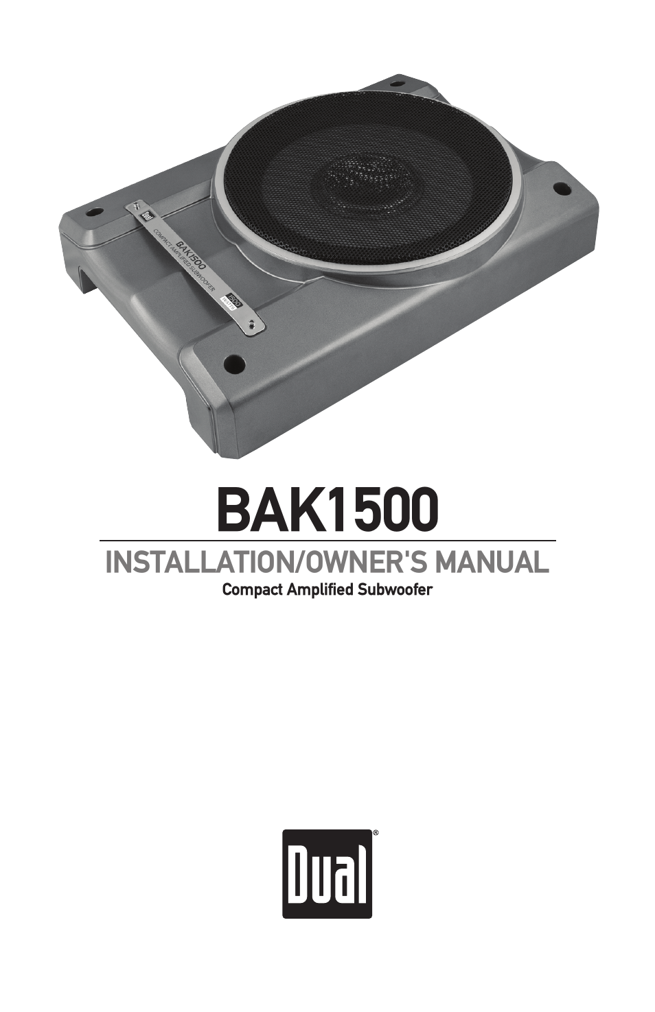 Dual Electronics BAK1500 User Manual | 12 pages