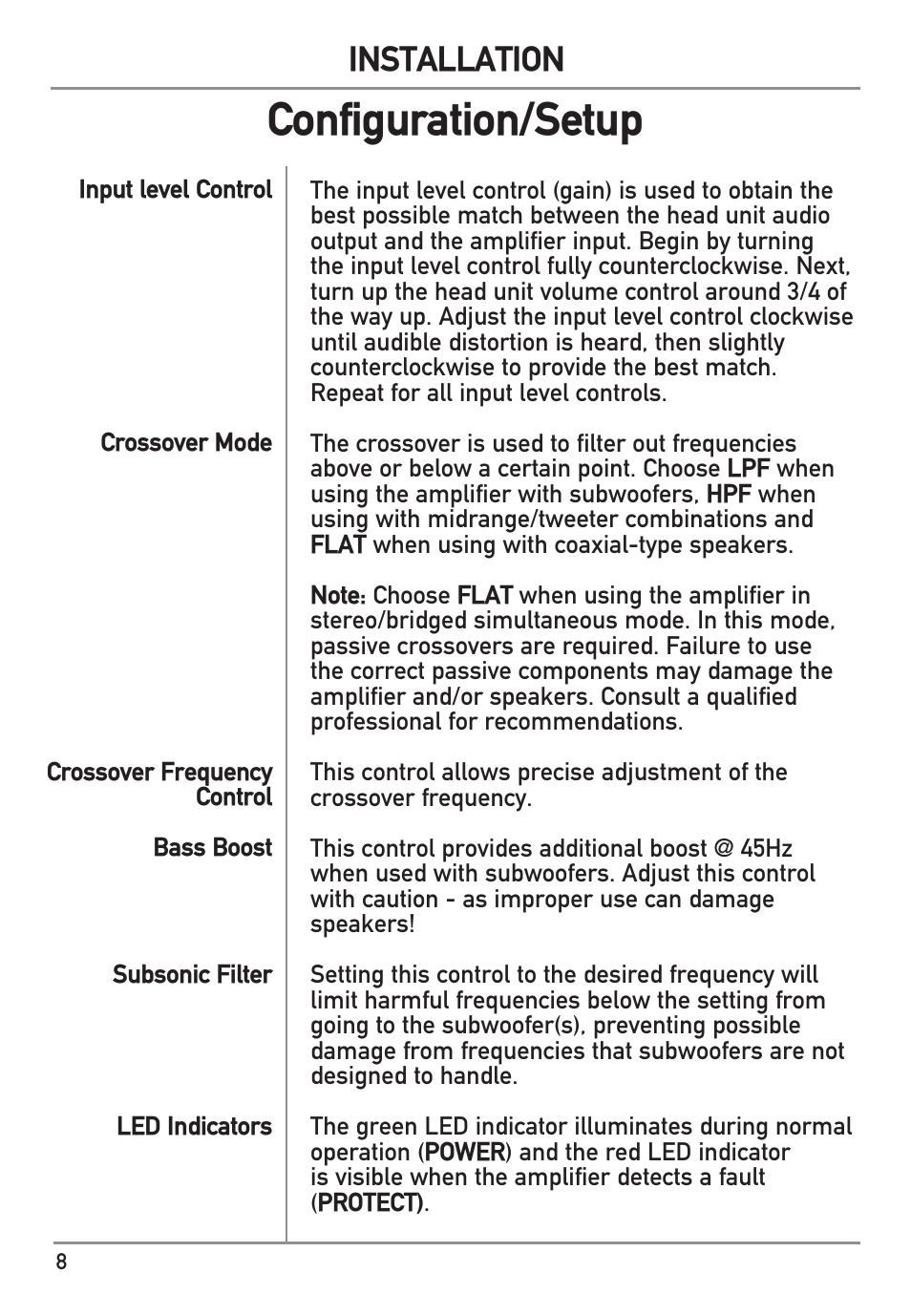 Configuration/setup, Installation | Dual Electronics DA560D User Manual | Page 8 / 12