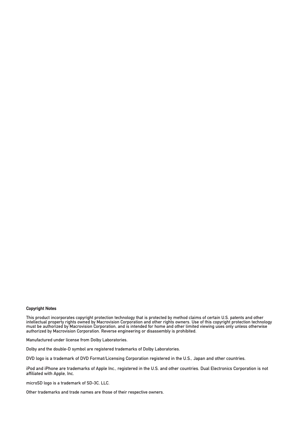 Dual Electronics XDVD1262 User Manual | Page 2 / 36