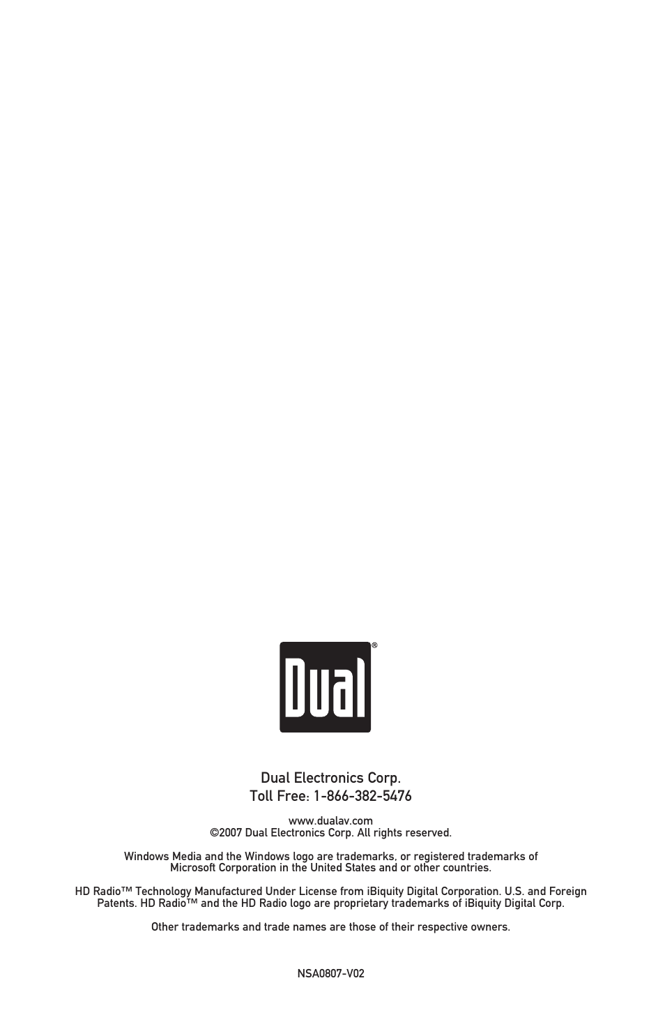 Dual Electronics XHD6420 User Manual | Page 20 / 20