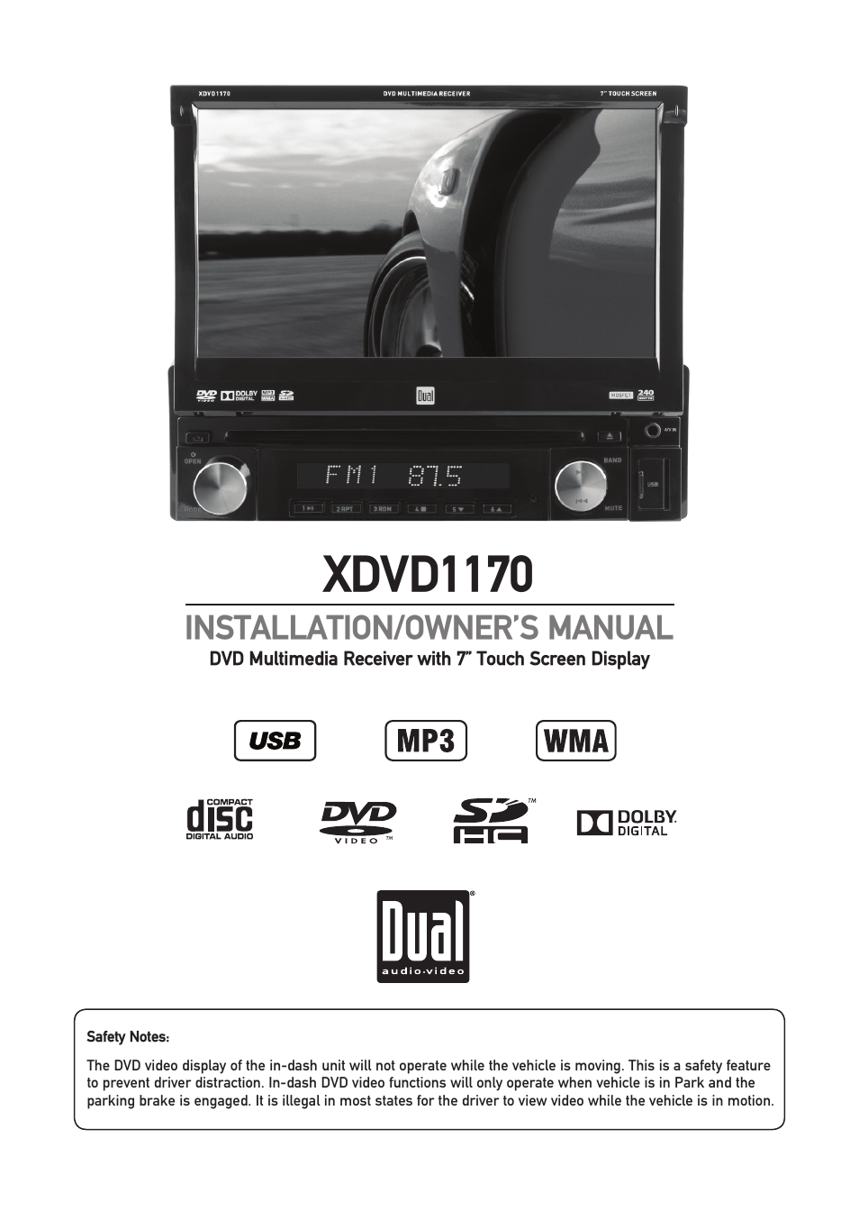 Dual Electronics XDVD1170 User Manual | 34 pages