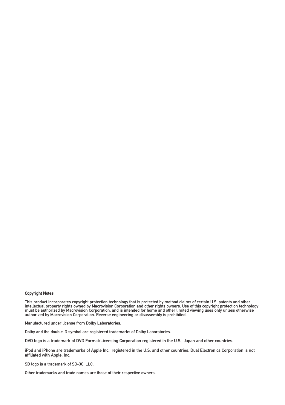 Dual Electronics XDVD1170 User Manual | Page 2 / 34