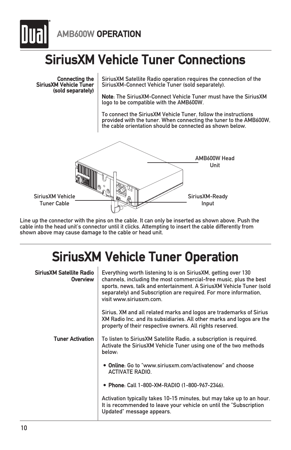 Amb600w operation | Dual Electronics AMB600W User Manual | Page 10 / 40