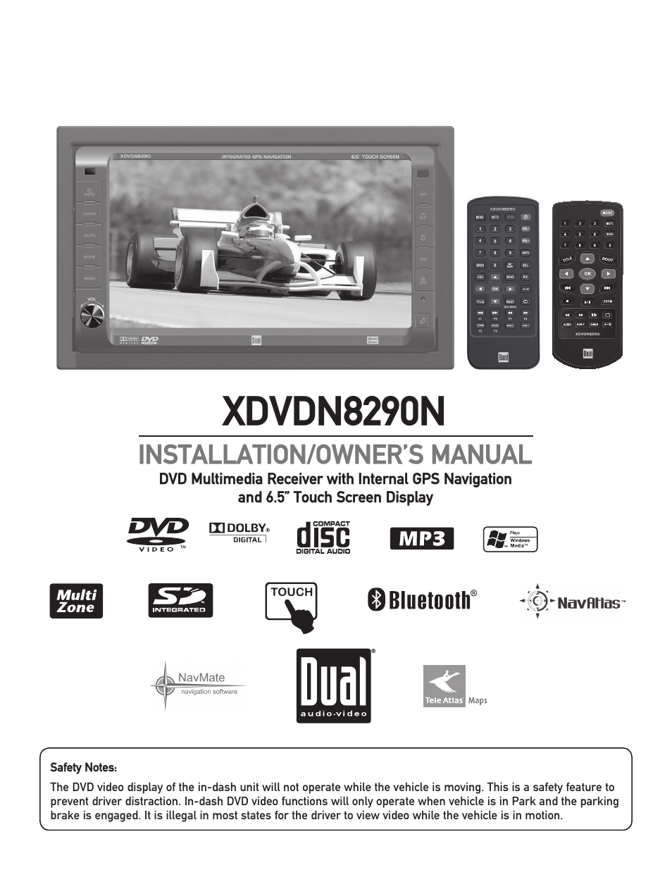 Dual Electronics XDVDN8290N User Manual | 88 pages
