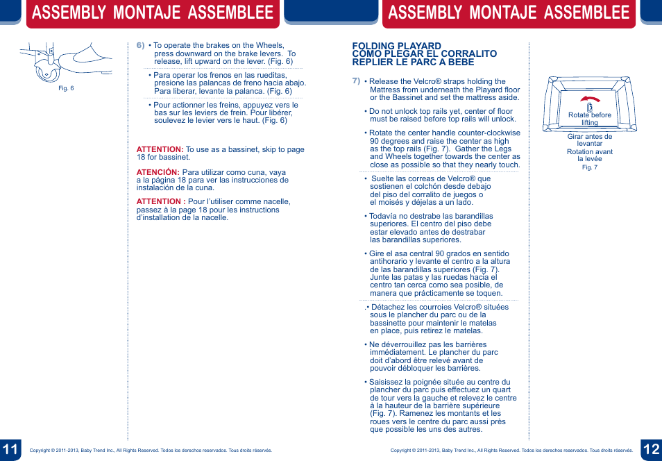 Assembly montaje assemblee | BabyTrend PY81608 - NURSERY CENTER - ATHENA User Manual | Page 7 / 16