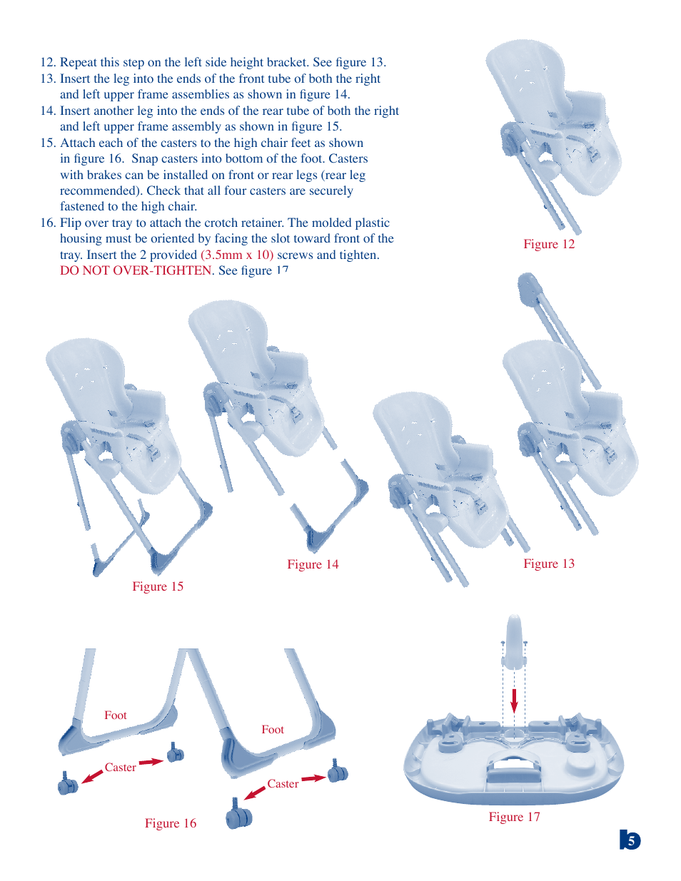 BabyTrend 8625 - LAUREL OAK HIGH CHAIR User Manual | Page 5 / 8