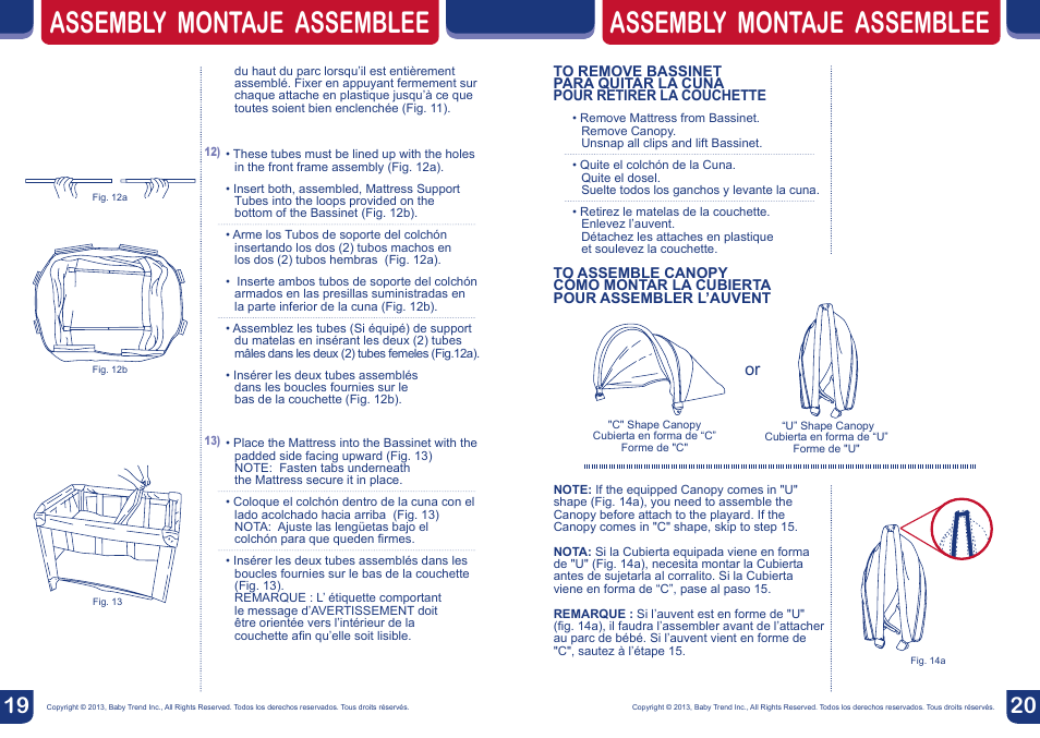 Assembly montaje assemblee | BabyTrend PY85749 - SERENE NURSERY CENTER - PAPER ZOO User Manual | Page 11 / 18