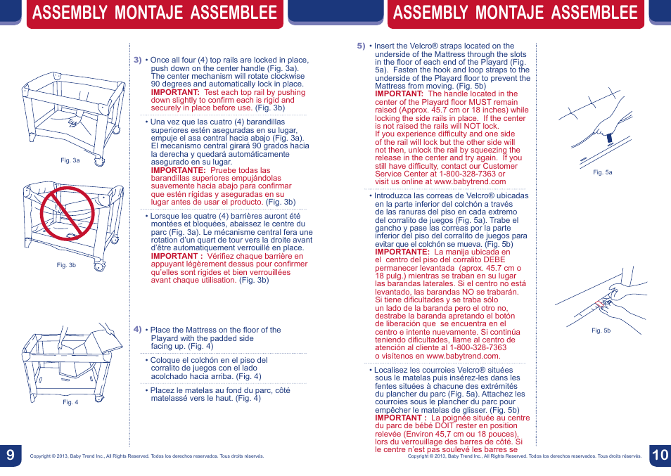 Assembly montaje assemblee | BabyTrend PY85749 - SERENE NURSERY CENTER - PAPER ZOO User Manual | Page 6 / 18