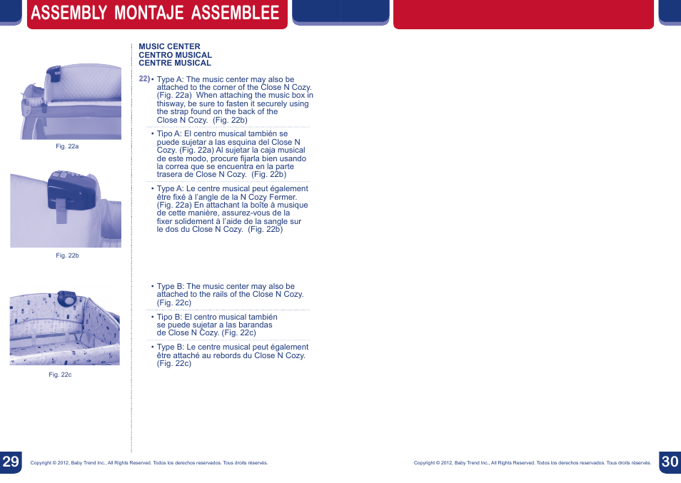 Assembly montaje assemblee | BabyTrend CA66301 - CLOSE N COZY BASSINET User Manual | Page 16 / 16