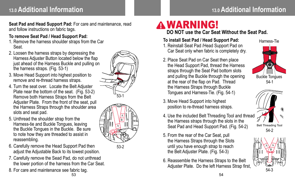 Warning, Additional information | BabyTrend INERTIA INFANT User Manual | Page 28 / 29