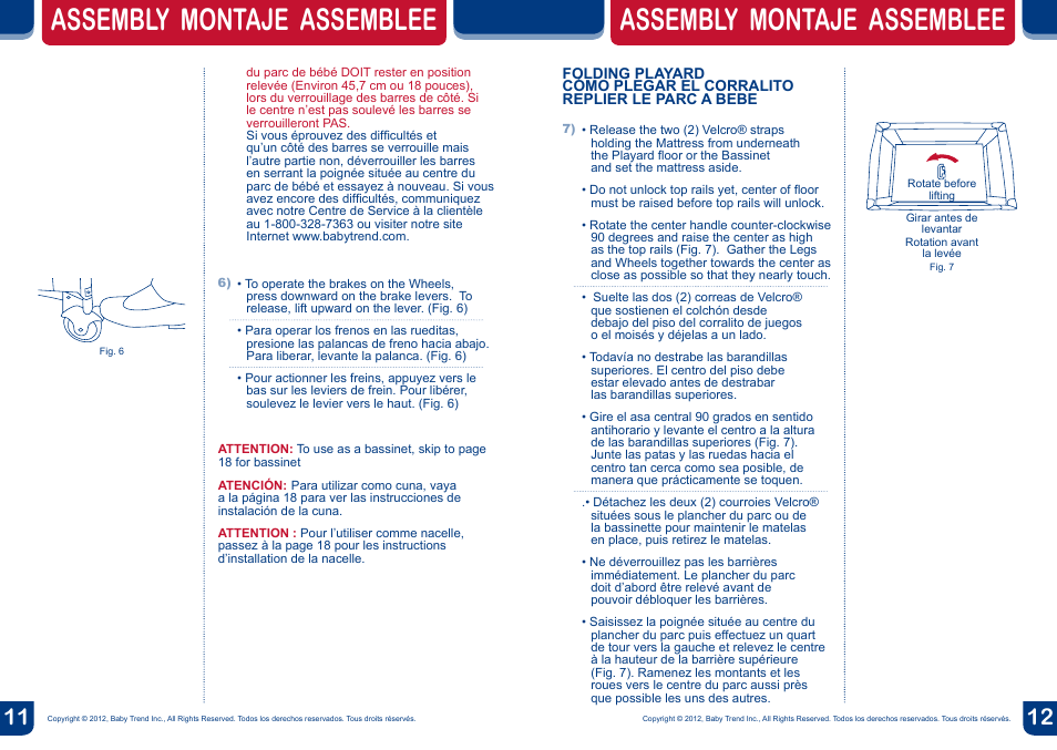 Assembly montaje assemblee | BabyTrend PY81900 - NURSERY CENTER - AMAZON User Manual | Page 7 / 16