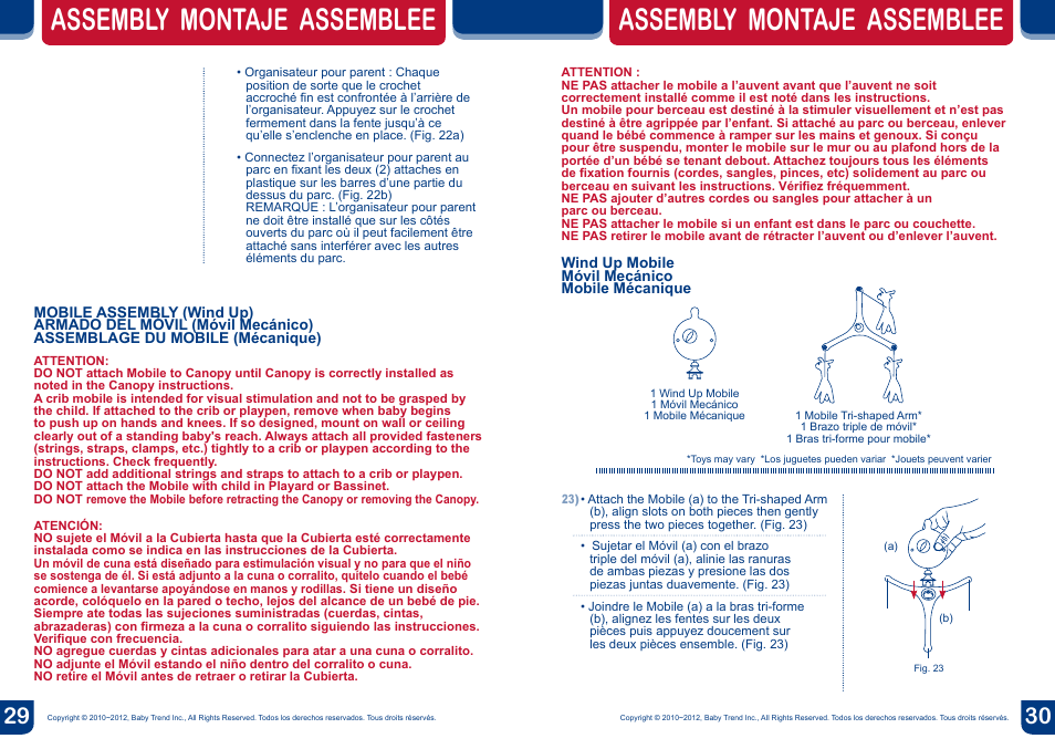 Assembly montaje assemblee | BabyTrend PY87983 - DELUXE NURSERY CENTER - ALL STAR User Manual | Page 16 / 20