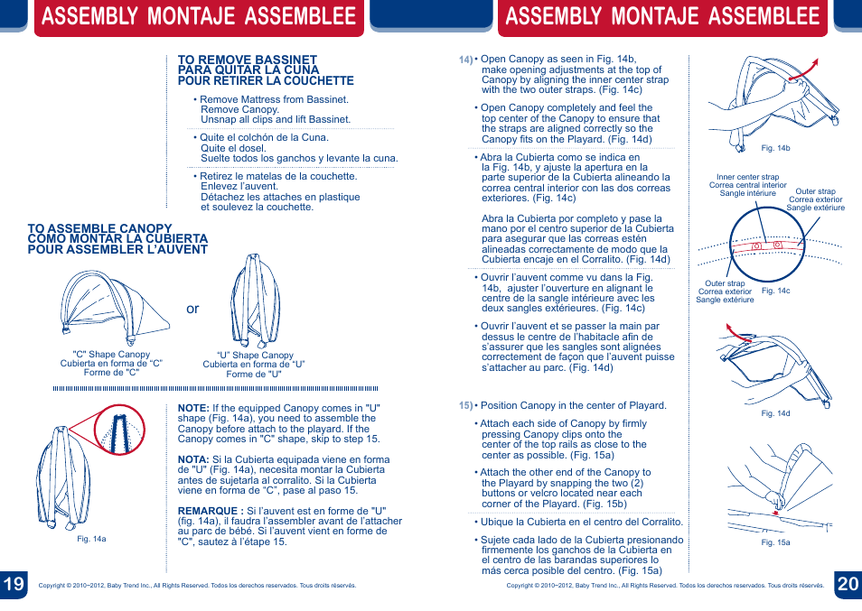 Assembly montaje assemblee | BabyTrend PY87916 - DELUXE NURSERY CENTER - ZULU User Manual | Page 11 / 20