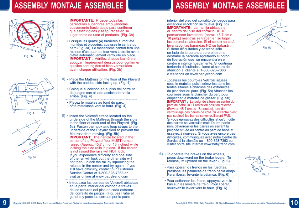 Assembly montaje assemblee | BabyTrend PY87916 - DELUXE NURSERY CENTER - ZULU User Manual | Page 6 / 20