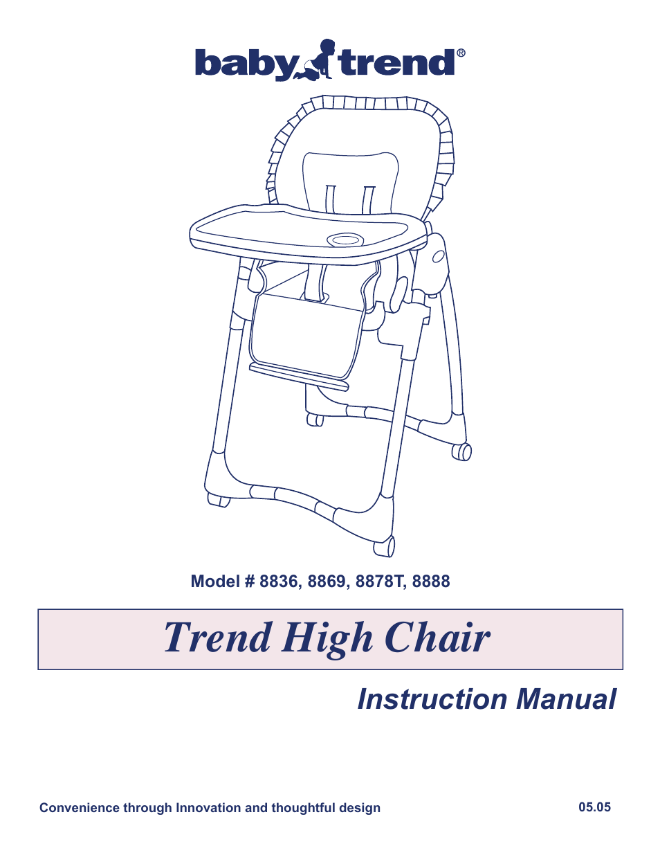 BabyTrend 8836 - PALM TREE HIGH CHAIR User Manual | 6 pages