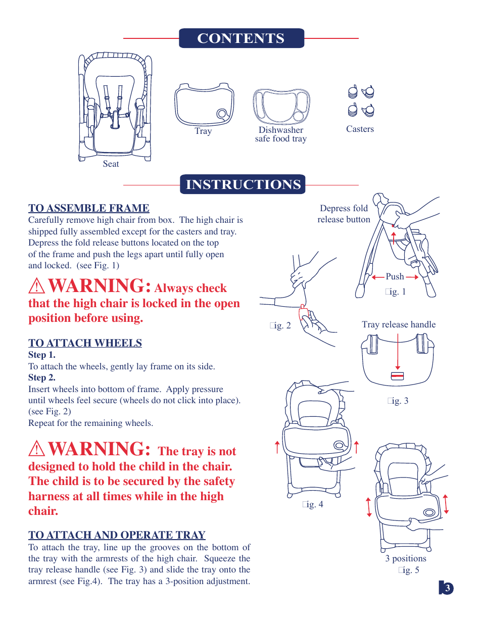 BabyTrend 8836 - PALM TREE HIGH CHAIR User Manual | Page 3 / 6