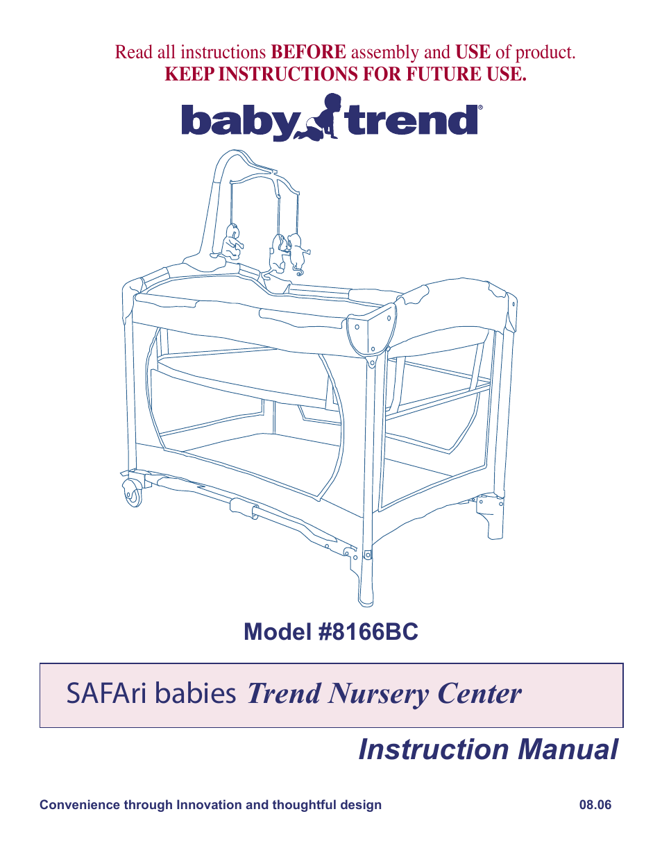 BabyTrend 8166BC - SAFARI BABIES NURSERY CENTER User Manual | 11 pages