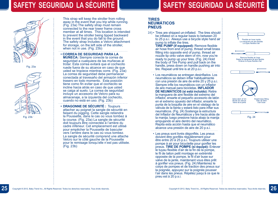 Safety seguridad la sécurité | BabyTrend JG99711 - RANGE JOGGER- LIBERTY User Manual | Page 14 / 16