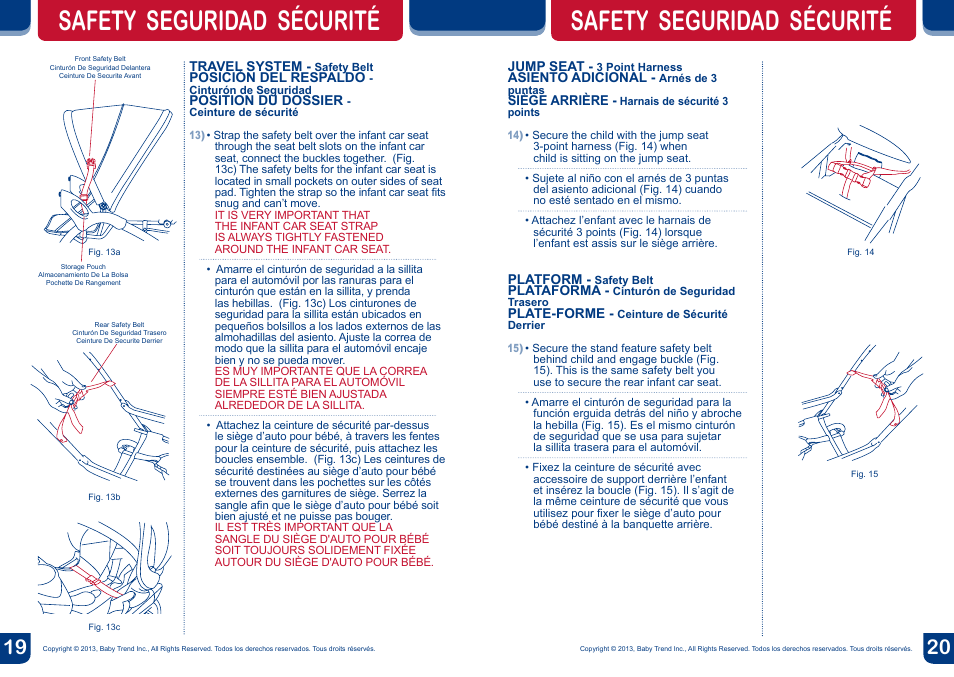 Safety seguridad sécurité | BabyTrend SS67718 - SIT N' STAND ECLIPSE STROLLER- EDGE User Manual | Page 11 / 16