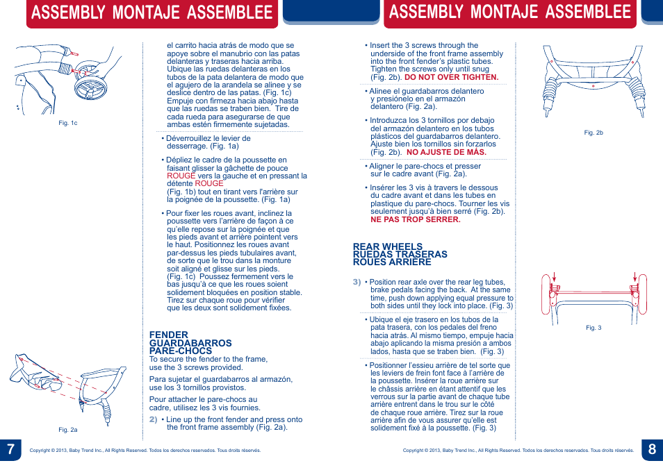 Assembly montaje assemblee | BabyTrend SS67718 - SIT N' STAND ECLIPSE STROLLER- EDGE User Manual | Page 5 / 16