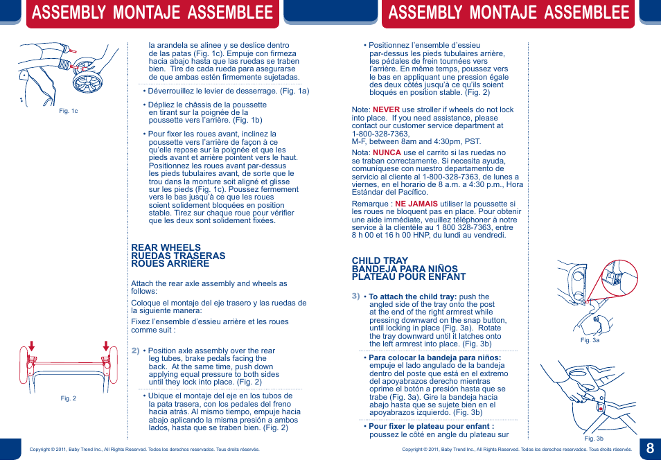 Assembly montaje assemblee | BabyTrend TS26901 - VENTURE LX TRAVEL SYSTEM - MAXIMILIAN User Manual | Page 5 / 12