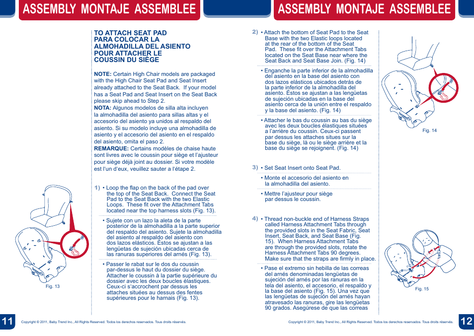 Assembly montaje assemblee | BabyTrend HC00956 - TREND HIGH CHAIR - VICTORIA User Manual | Page 7 / 14