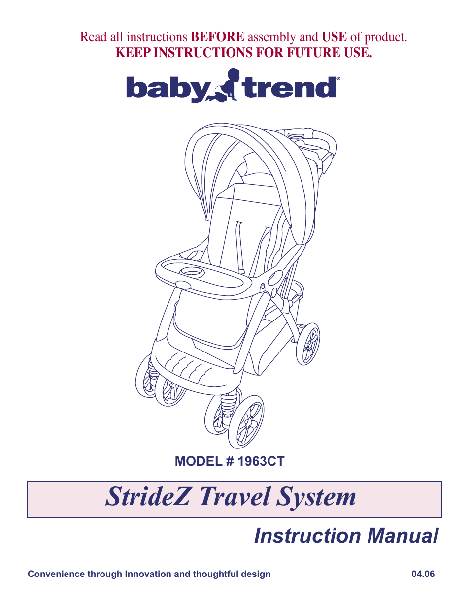 BabyTrend 1963CT - ZANZIBAR TRAVEL SYSTEM User Manual | 10 pages