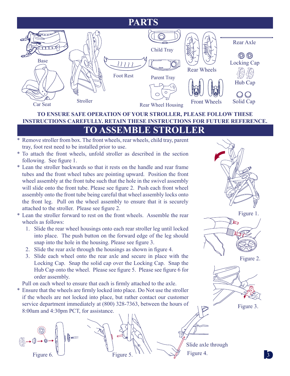 Parts to assemble stroller, Car seat | BabyTrend 1963CT - ZANZIBAR TRAVEL SYSTEM User Manual | Page 3 / 10