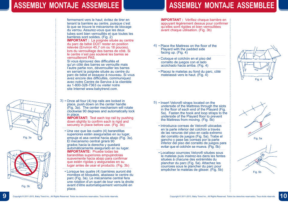 Assembly montaje assemblee | BabyTrend PY81923 - NURSERY CENTER - EMILY User Manual | Page 6 / 16